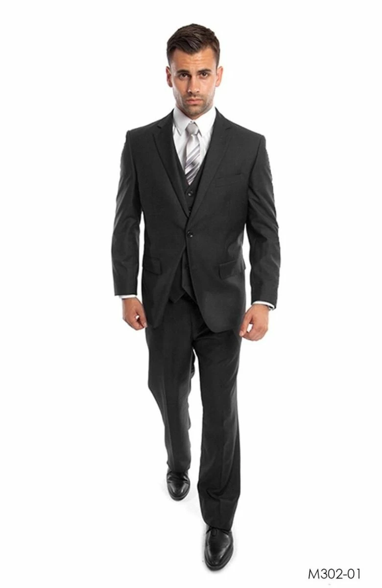 Demantie Men's 3 Piece Solid Executive Suit - Fashion Business 3 Demantie Men's 3 Piece Solid Executive Suit - Fashion Business