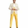 Tazio Men's 4 Piece Skinny Fit Suit - Bright Jacquard -Empire Shop m307sk 01
