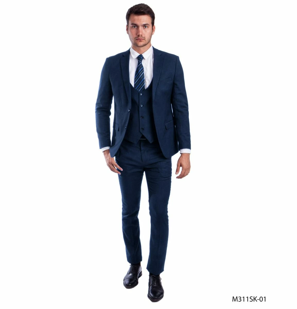 Sean Alexander Men's 3 Piece Skinny Fit Suit - U Vest 3 Sean Alexander Men's 3 Piece Skinny Fit Suit - U Vest