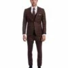 Sean Alexander Men's 3 Piece Executive Suit - Windowpane -Empire Shop m312hbrown
