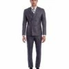 Sean Alexander Men's 2 Piece Double Breasted Suit - Vibrant Plaid -Empire Shop m313s 01 dark grey