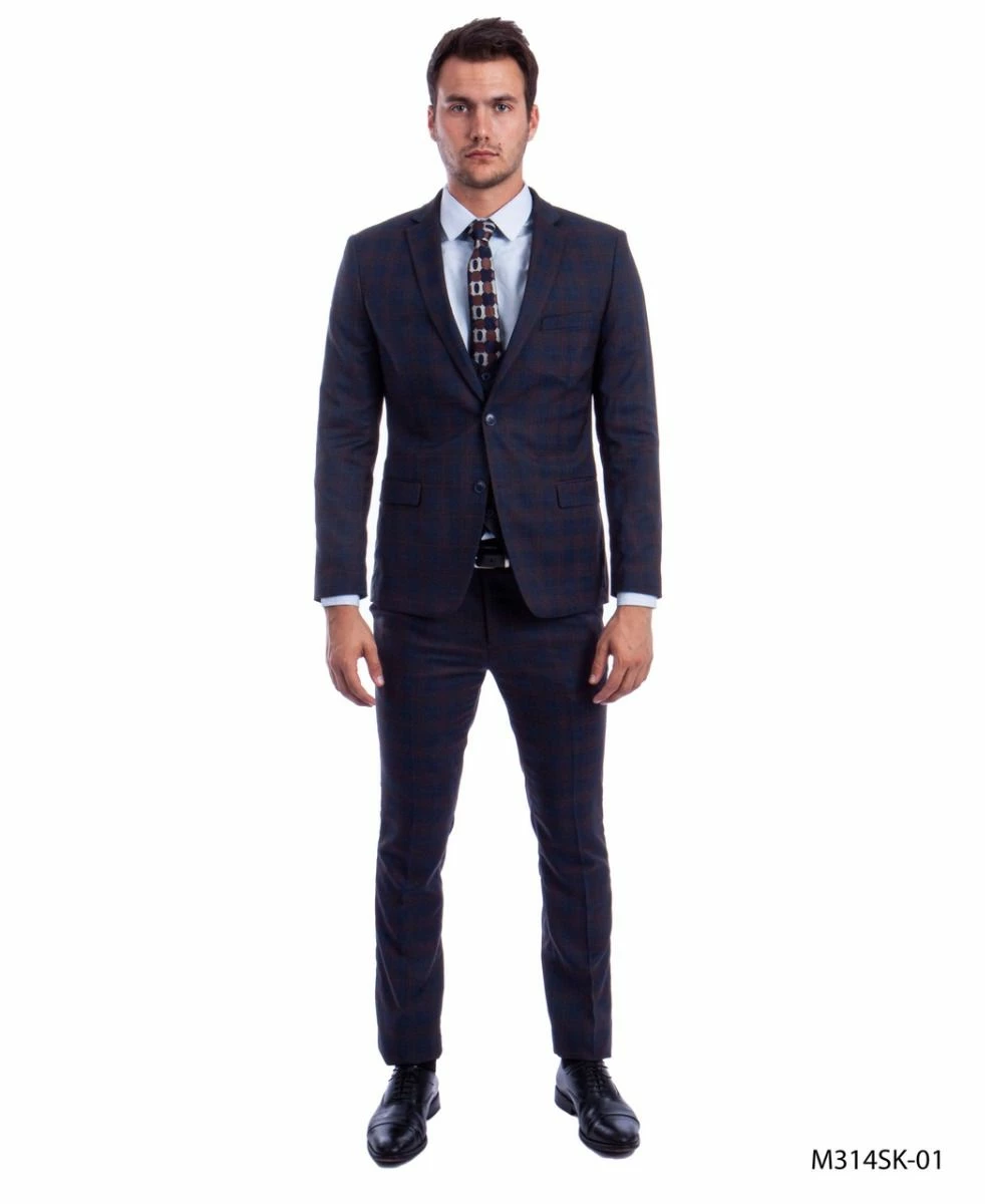 Sean Alexander Men's 3 Piece Executive Suit - Windowpane Plaid 4 Sean Alexander Men's 3 Piece Executive Suit - Windowpane Plaid - Image 2