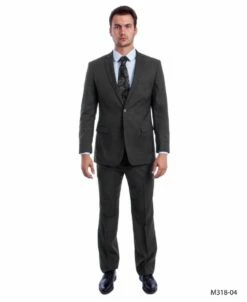 Sean Alexander Men's 2 Piece Executive Suit - Notch Lapel -Empire Shop m318dkgrey