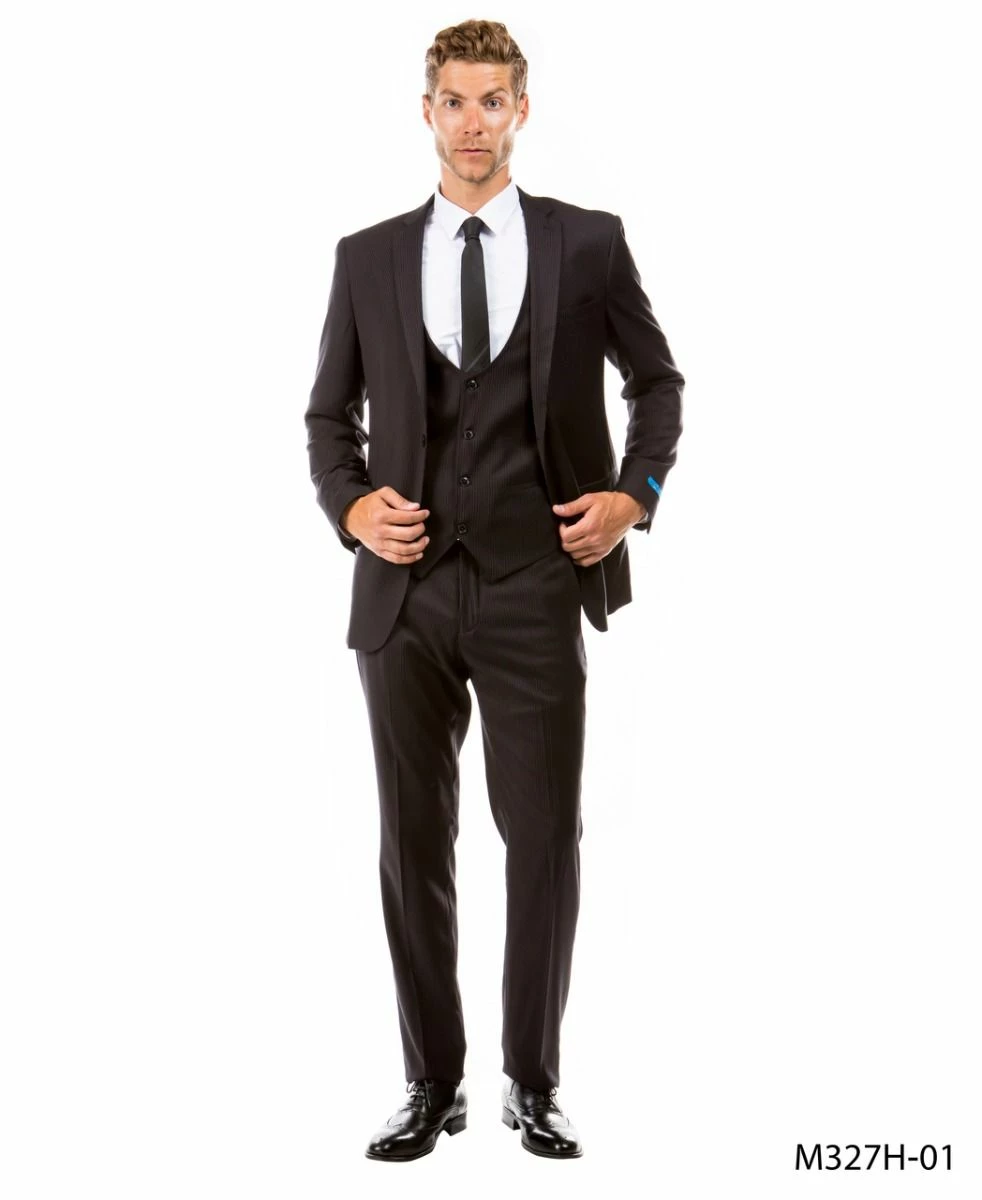 Sean Alexander Men's 3 Piece Executive Suit - Pinstripe Pattern 3 Sean Alexander Men's 3 Piece Executive Suit - Pinstripe Pattern