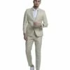 Tazio Men's 2 Piece Skinny Fit Suit - Solid Color 1 Tazio Men's 2 Piece Skinny Fit Suit - Solid Color -Empire Shop m333sk tan
