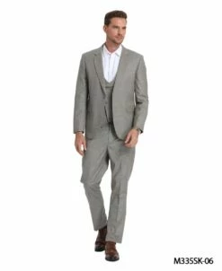 Tazio Men's 3 Piece Skinny Fit Suit - Solid Textured 13 Tazio Men's 3 Piece Skinny Fit Suit - Solid Textured -Empire Shop m335sk 06 2