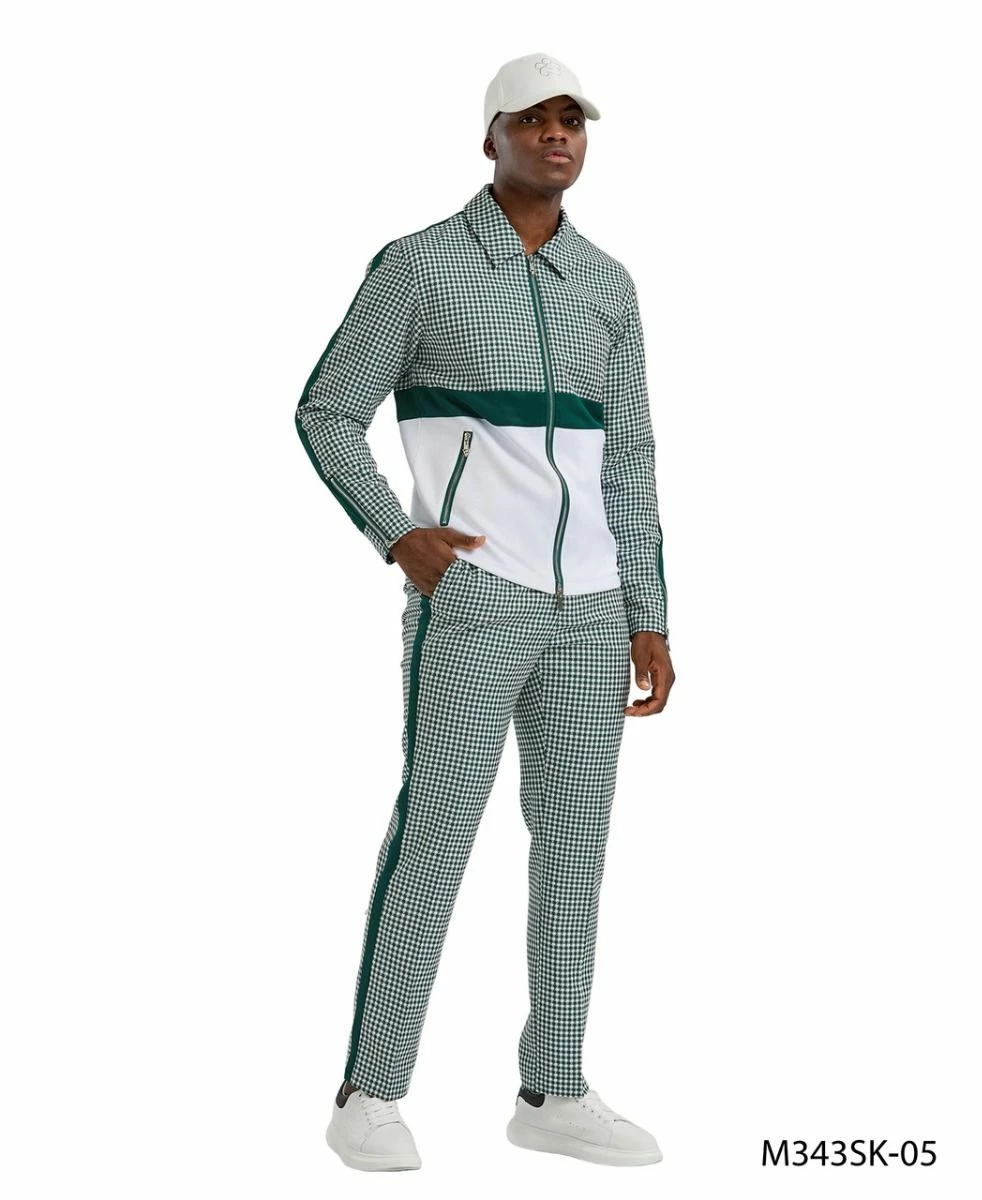 Tazio Men's 2 Piece Track Suit Set- Houndstooth 7 Tazio Men's 2 Piece Track Suit Set- Houndstooth - Image 5