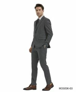 Tazio Men's 3 Piece Skinny Fit Suit - Banker Pinstripe -Empire Shop m350sk 03 01 65672.1637352082