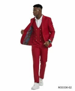 Tazio Men's 3 Piece Skinny Fit Suit - Bold Colors -Empire Shop m355sk 02 01 61603.1634260629 1