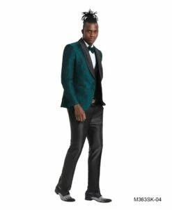 Tazio Men's 4 Piece Skinny Fit Suit - Two Tone Paisley -Empire Shop m363sk 04 11038