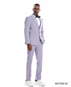 Tazio Men's 3 Piece Skinny Fit Suit - Lighter Tones