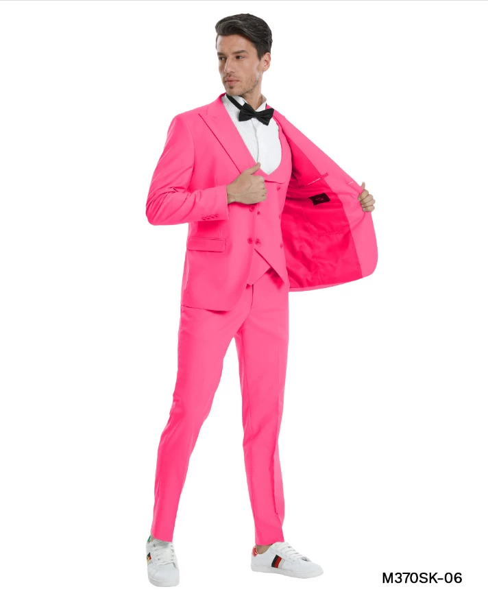 Tazio Men's 3 Piece Skinny Fit Suit - Lighter Tones 7 Tazio Men's 3 Piece Skinny Fit Suit - Lighter Tones - Image 5