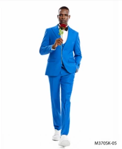 Tazio Men's Outlet 3 Piece Skinny Fit Suit - Lighter Tones -Empire Shop m370sk royal