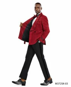 Tazio Men's 2 Piece Skinny Fit Suit - Dark Trim Paisley -Empire Shop m372sk 03 02 72964.1644619237 opt