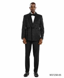 Tazio Men's 2 Piece Skinny Fit Suit - Dark Trim Paisley -Empire Shop m372sk 05 02 95579.1644619240 opt