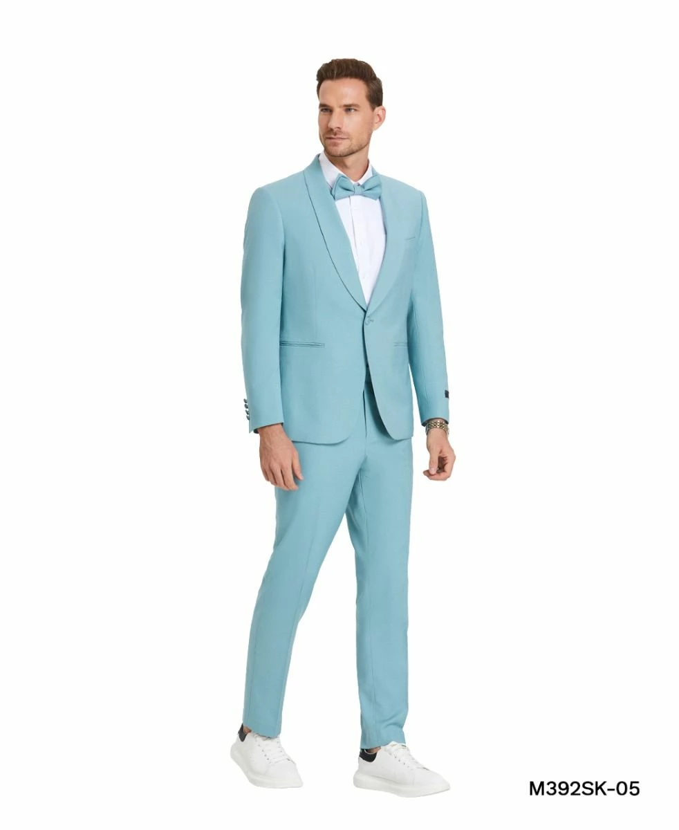 Tazio Men's 2 Piece Skinny Fit Suit - Smooth Color 7 Tazio Men's 2 Piece Skinny Fit Suit - Smooth Color - Image 5