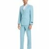 Tazio Men's 2 Piece Skinny Fit Suit - Light Pinstripe 2 Tazio Men's 2 Piece Skinny Fit Suit - Light Pinstripe -Empire Shop m396sk 01