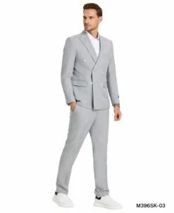 Tazio Men's 2 Piece Skinny Fit Suit - Light Pinstripe -Empire Shop m396sk 03