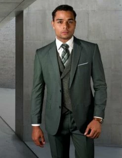 Statement Men's 3 Piece Unique Fashion Suit - Textured Vest 8 Statement Men's 3 Piece Unique Fashion Suit - Textured Vest -Empire Shop marco hunter