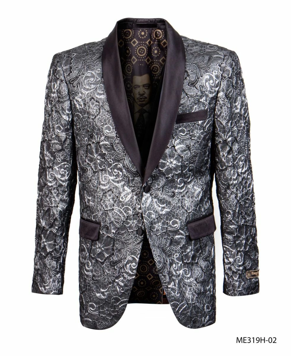 Empire Men's Luxurious Sport Coat - Metallic Flower 3 Empire Men's Luxurious Sport Coat - Metallic Flower