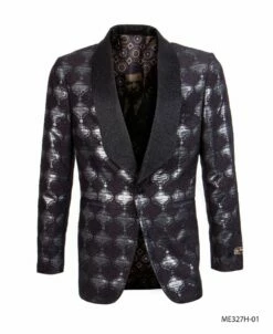 Empire Men's Luxurious Sport Coat - Dark Bubble Pattern