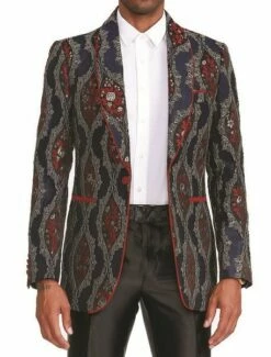 Empire Men's Luxurious Sport Coat - Jacquard Pattern