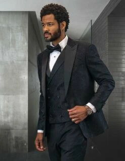 Statement Men's Outlet 3 Piece Unique Fashion Suit - Textured Zigzag