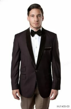 Tazio Men's Classic Fashion Sport Coat - Velvet Shawl Lapel -Empire Shop mj145s 03 64535