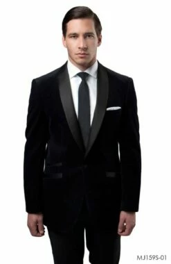 Tazio Men's Slim Fit Dinner Jacket - Velvet Elegance