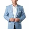 Tazio Men's Classic Fashion Sport Coat - White Accents -Empire Shop mj160s 02 24299