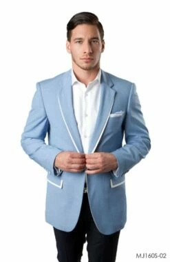Tazio Men's Classic Fashion Sport Coat - White Accents