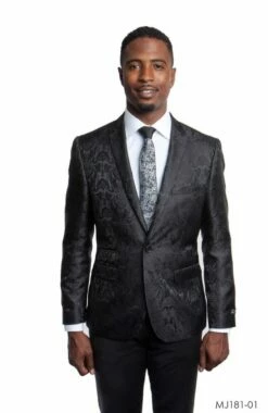 Tazio Men's Classic Fashion Slim Fit Sport Coat - Floral Pattern