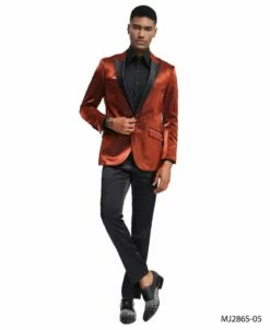 Tazio Men's Classic Fashion Sport Coat - Textured Shine 11 Tazio Men's Classic Fashion Sport Coat - Textured Shine -Empire Shop mj286s 05 rust
