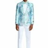 Tazio Men's Classic Fashion Sport Coat - With Layered Floral Pattern -Empire Shop mj289s 02 blue