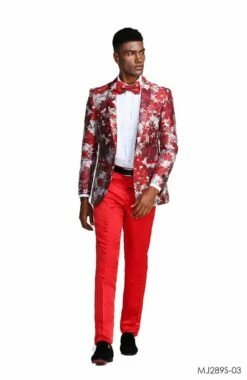 Tazio Men's Classic Fashion Sport Coat - Layered Floral Pattern -Empire Shop mj289s 03 36117 2