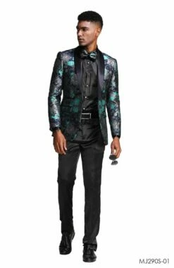 Tazio Men's Classic Fashion Sport Coat - Vibrant Floral Design