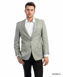 Tazio Men's Classic Fashion Sport Coat - Layered Windowpane