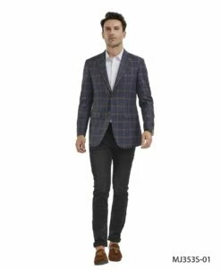 Tazio Men's Classic Fashion Sport Coat - Plaid Pattern