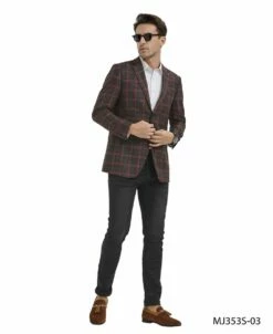 Tazio Men's Classic Fashion Sport Coat - Plaid Pattern 7 Tazio Men's Classic Fashion Sport Coat - Plaid Pattern -Empire Shop mj353s 03 01 55613.1637356479