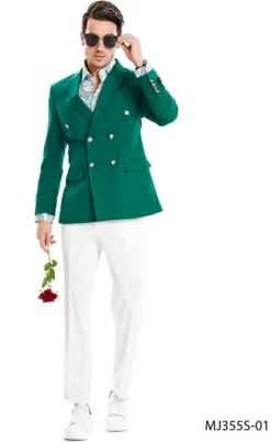 Tazio Men's Slim Fit Fashion Sport Coat - Vibrant Colors -Empire Shop mj355s green