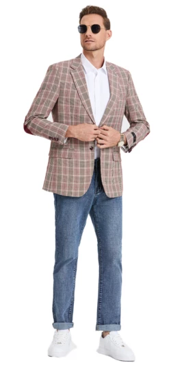 Tazio Men's Classic Fashion Sport Coat - Glen Check