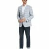 Tazio Men's Classic Fashion Sport Coat - Classic Glen Plaid -Empire Shop mj368s 01 blue
