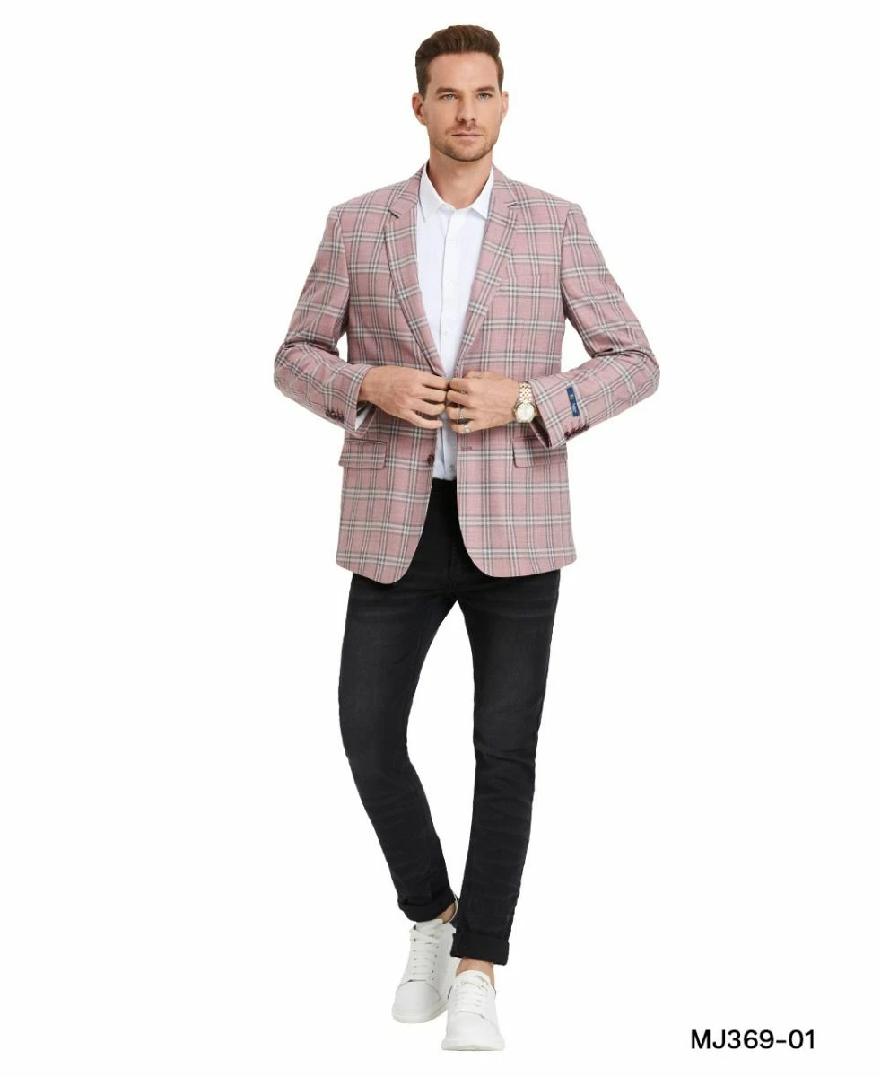 Tazio Men's Classic Fashion Sport Coat - Classic Glen Check 3 Tazio Men's Classic Fashion Sport Coat - Classic Glen Check