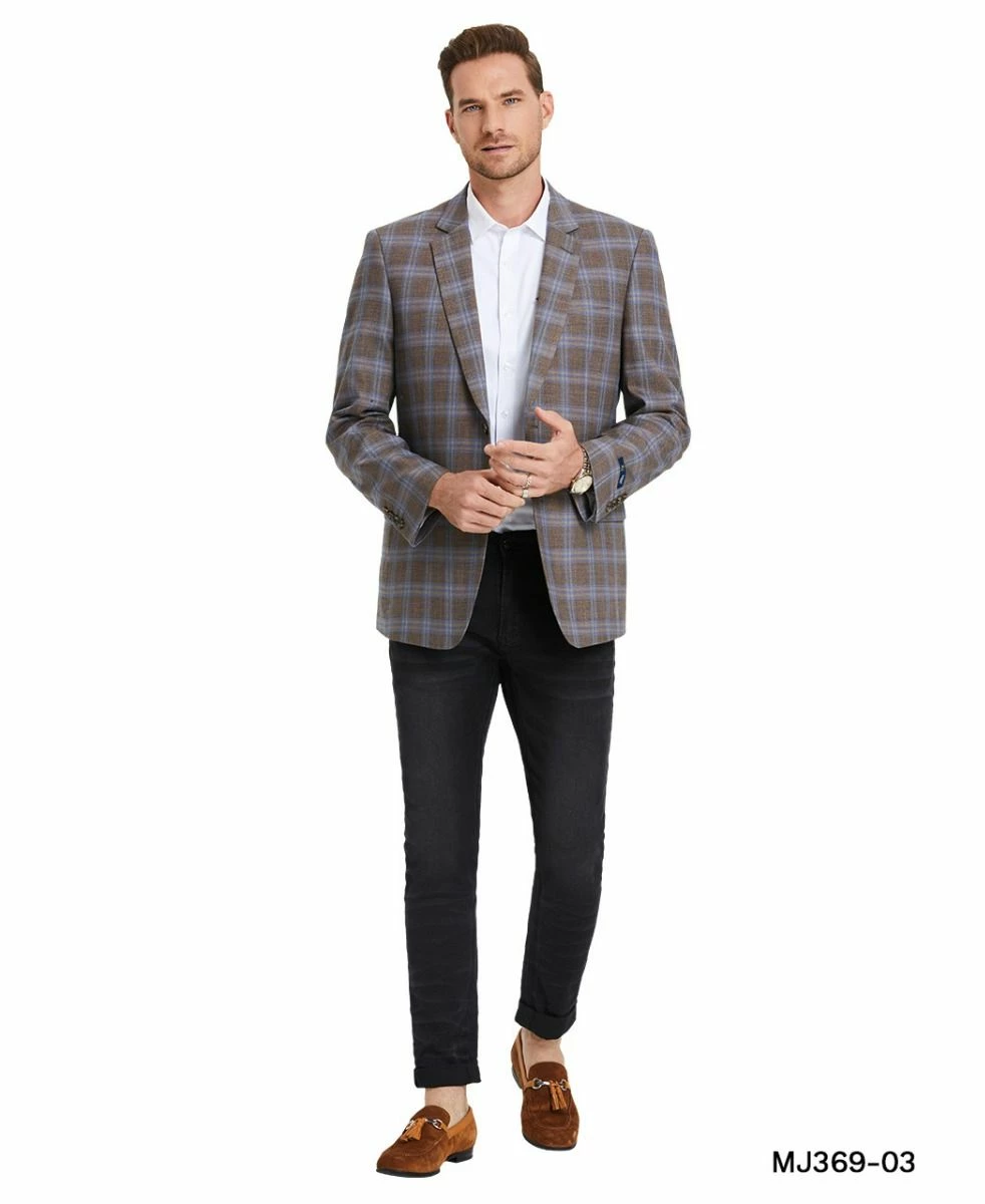 Tazio Men's Classic Fashion Sport Coat - Classic Glen Check 5 Tazio Men's Classic Fashion Sport Coat - Classic Glen Check - Image 3