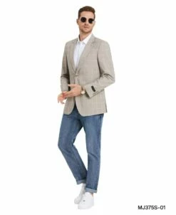Tazio Men's Classic Fashion Sport Coat - Light Windowpane