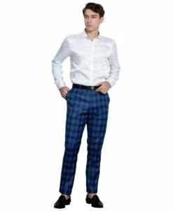 Tazio Men's Skinny Fit Pants - Glen Check -Empire Shop mp111sk 03 01un 07018