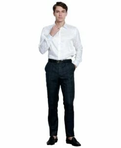 Tazio Men's Skinny Fit Pants - Bold Plaid -Empire Shop mp112sk 01un 18491