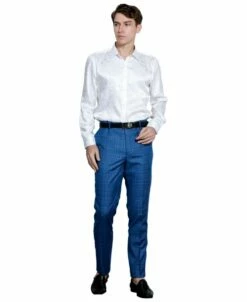 Tazio Men's Skinny Fit Pants - Bold Plaid -Empire Shop mp112sk 03 50138