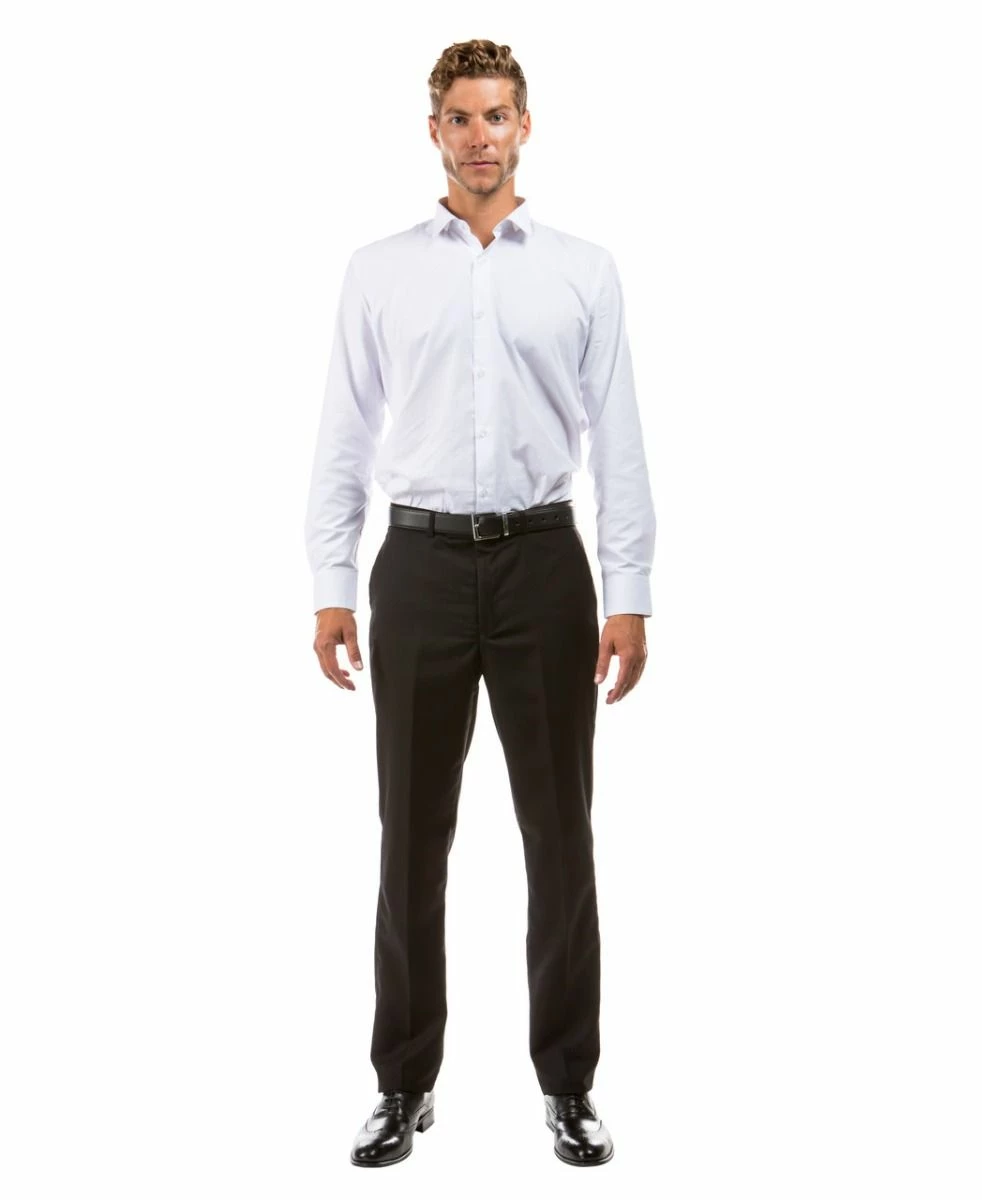 Azzuro Men's Flat Front Pants - Business Slacks 3 Azzuro Men's Flat Front Pants - Business Slacks