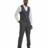 Tazio Men's 2 Piece Skinny Fit Vest Set- Tattersall Pattern